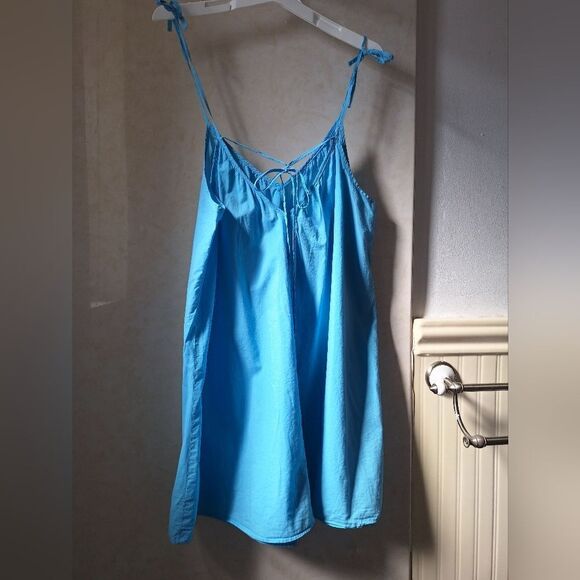 H&M M blue A Line Slip Dress tie - Picture 4 of 11